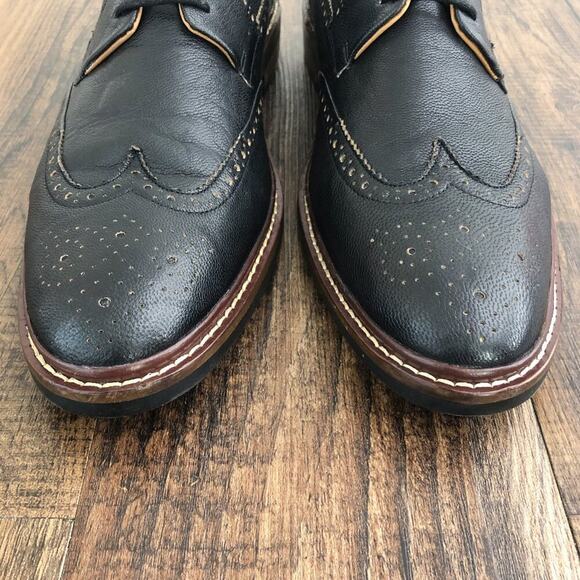 Cole Haan Leather Wingtip Derby Shoe Brogue Details GrandOS C24112 Size 11 Black - Picture 4 of 16